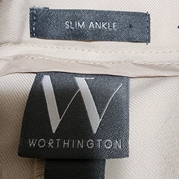 Worthington Beige Slacks Slim Ankle size 4 Like New - Picture 3 of 3